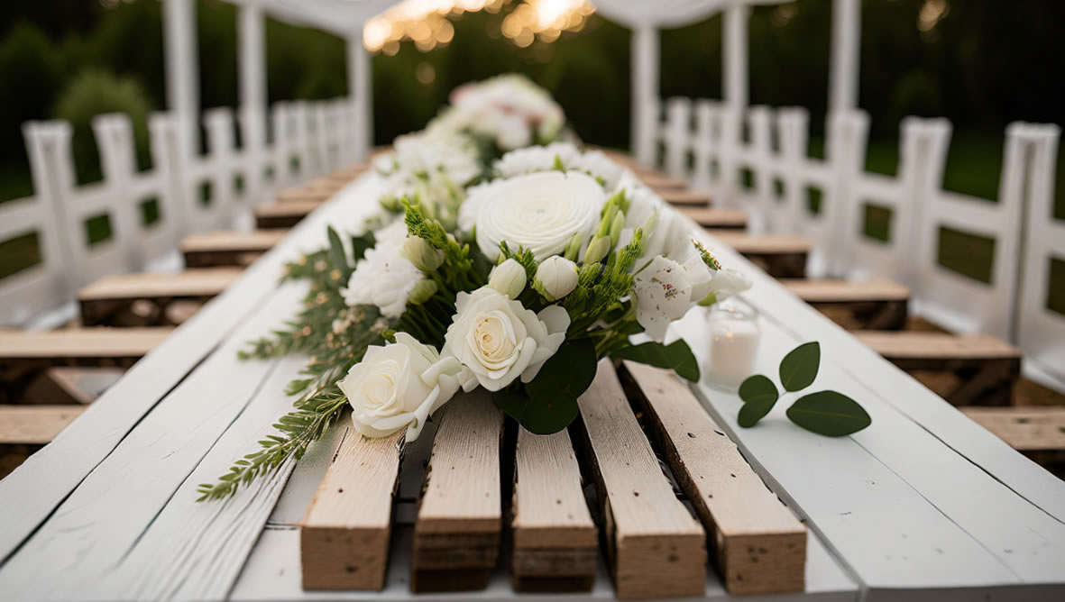 Decoracion mesa con palets boda