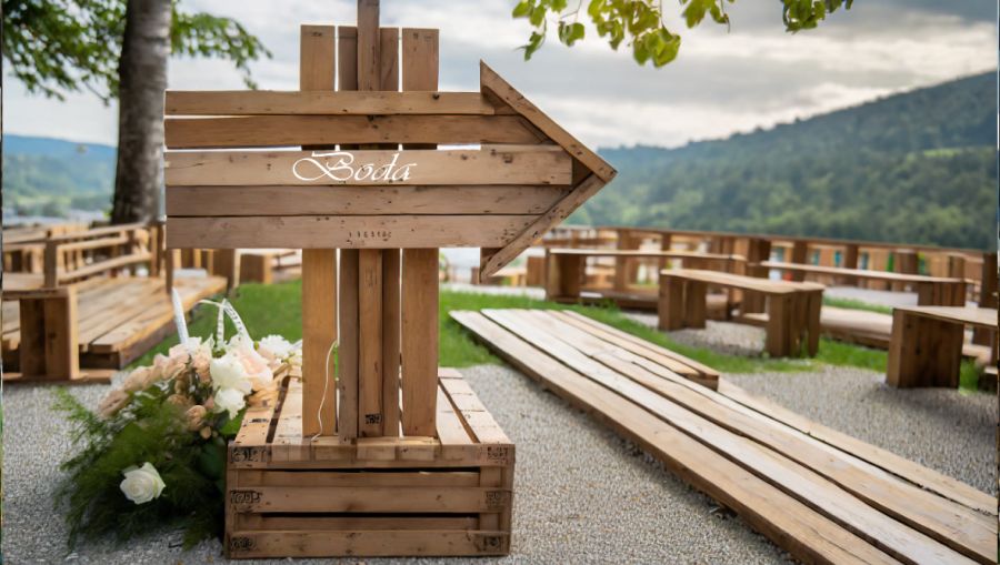 Ideas con palets para boda